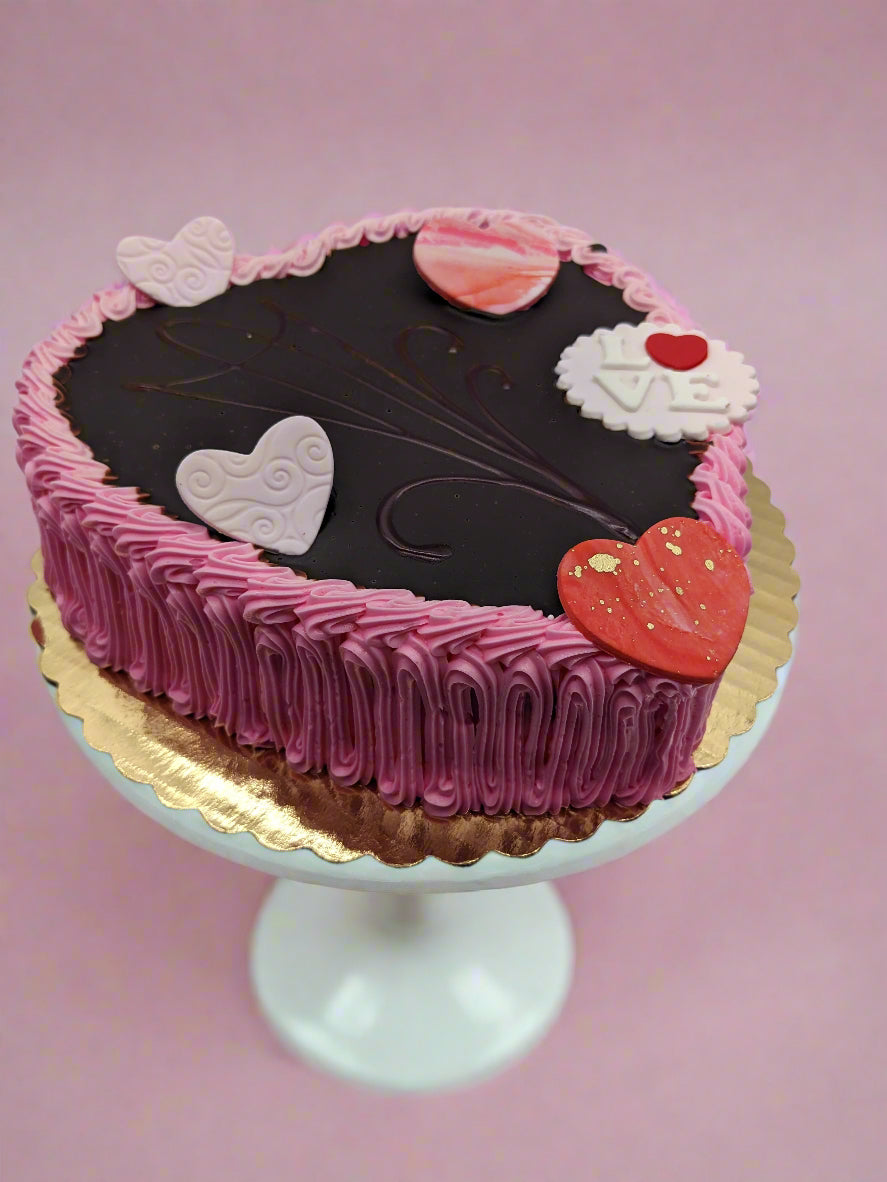 Heart Shaped Chocolate Ganache Cake