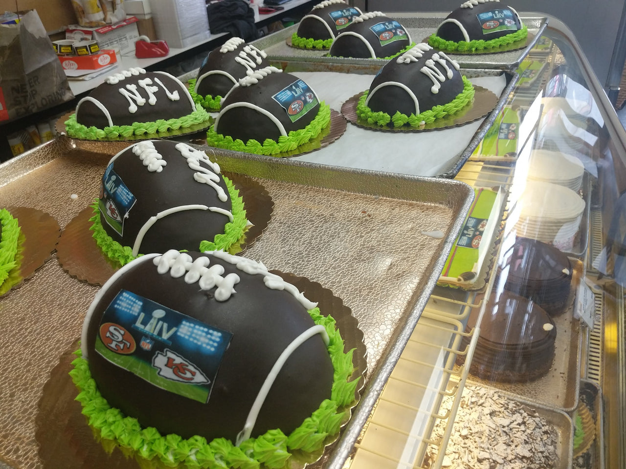 Football Shaped Team Logo Cake