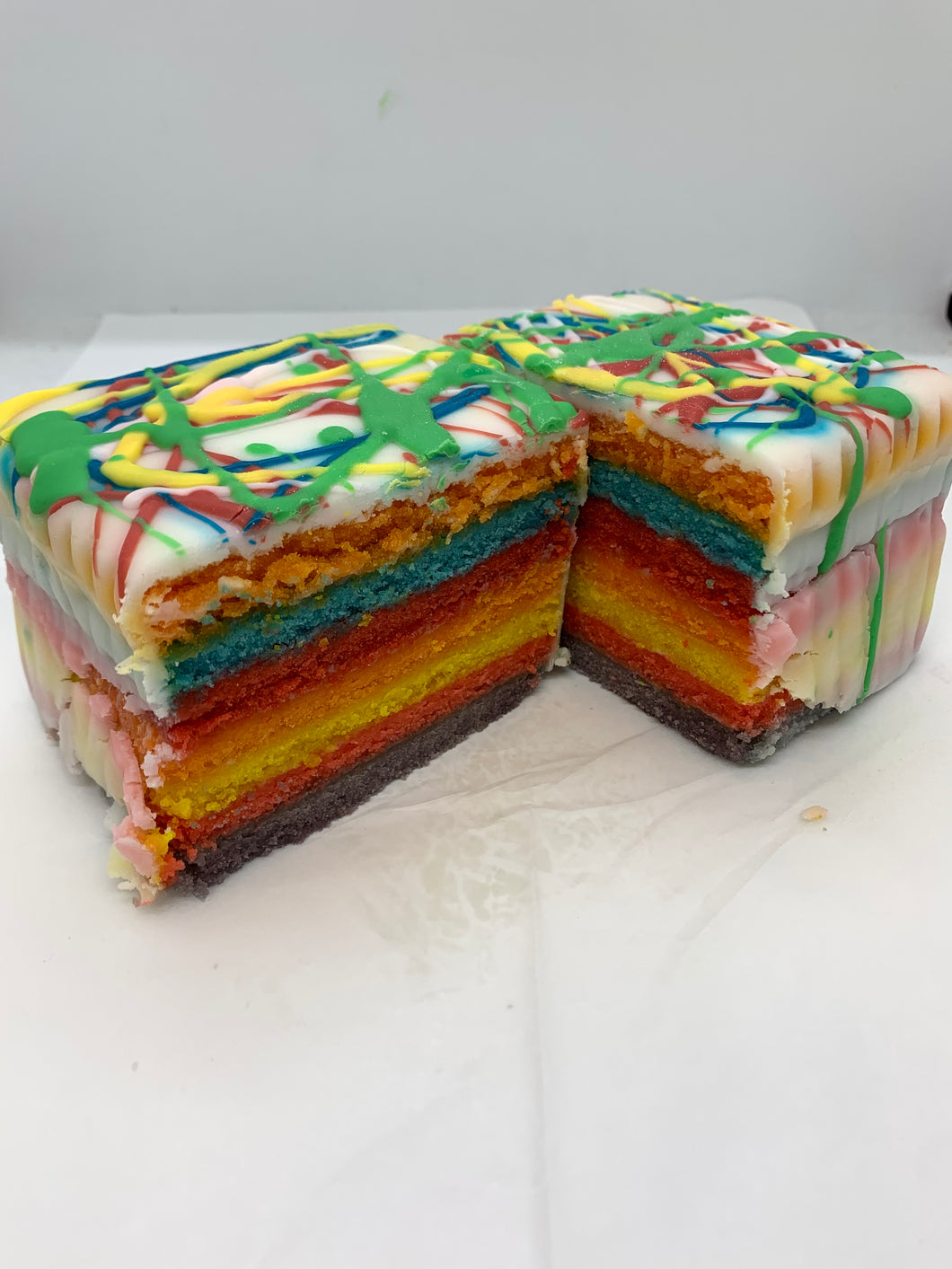 Rainbow Seven Layer Cake
